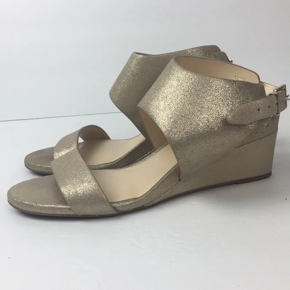 Alex Marie Spark Glittery Gold Strappy Wedges 10